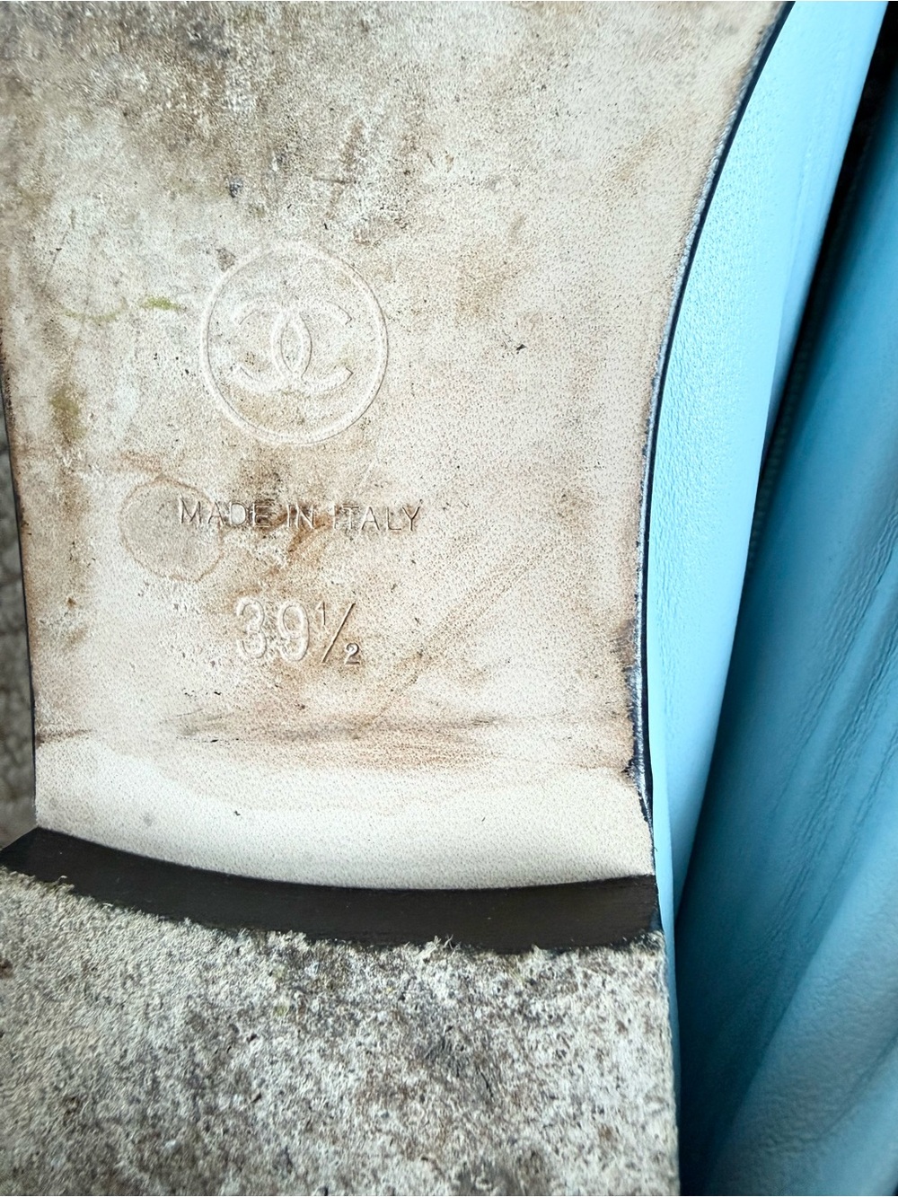 Chanel light blue and black leather ballet flats 39 1/2 - Picture 10 of 10